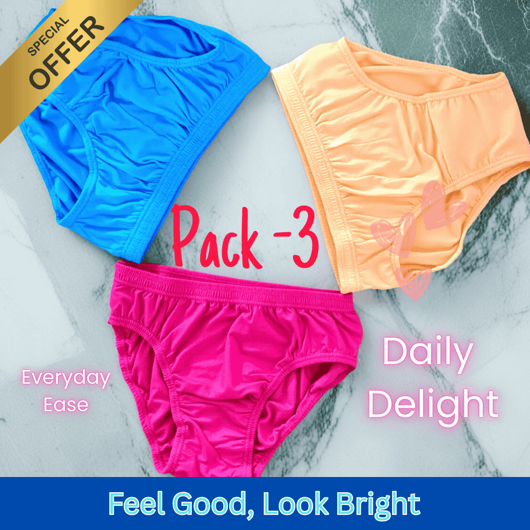 pack 3 hipster pure cotton breathable comfortable affordable panty for daily use - COD , Free Shipping , Howrah , Kolkata , West Bengal , India